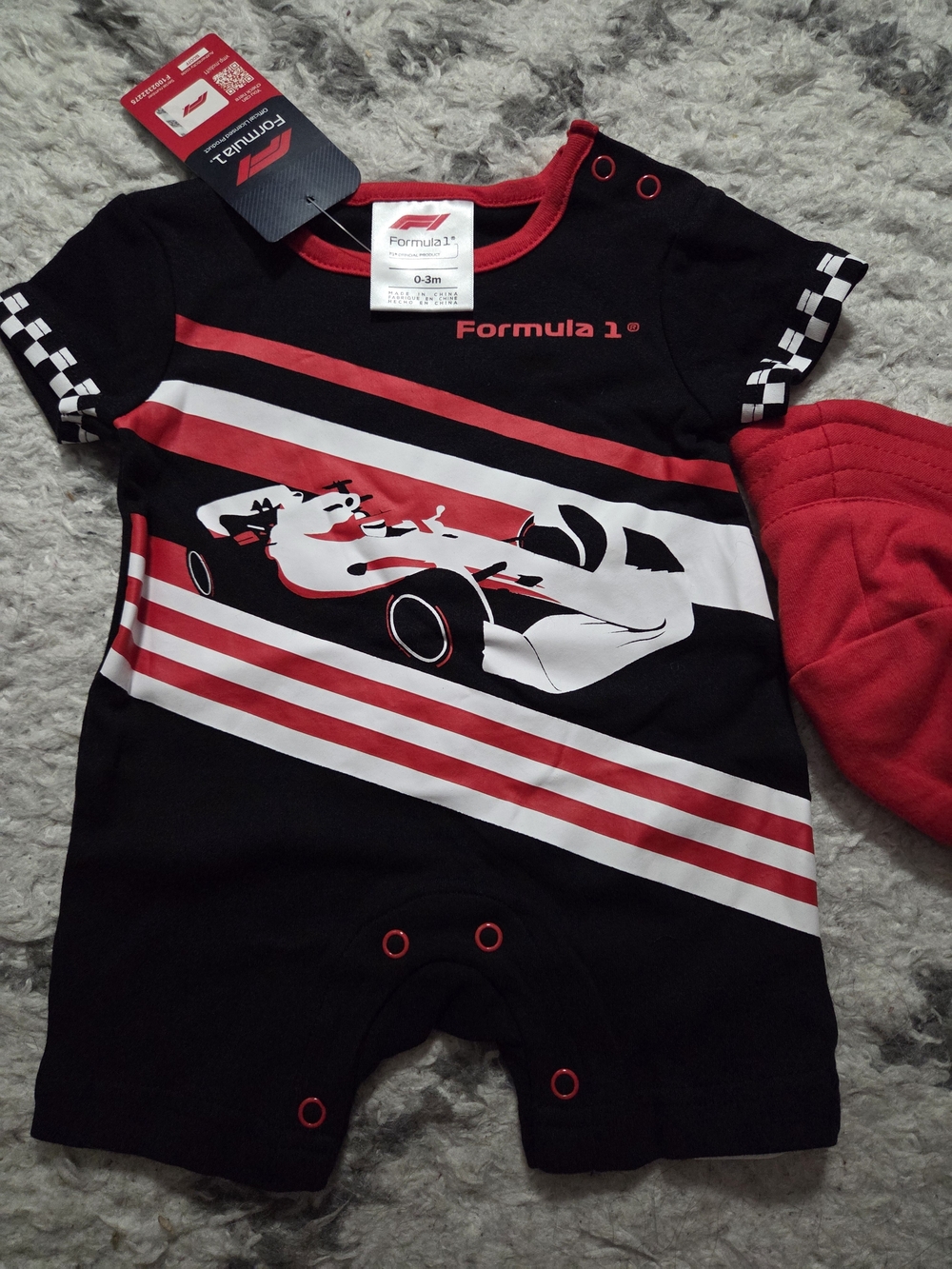 Formula 1 Romper And Bucket Hat